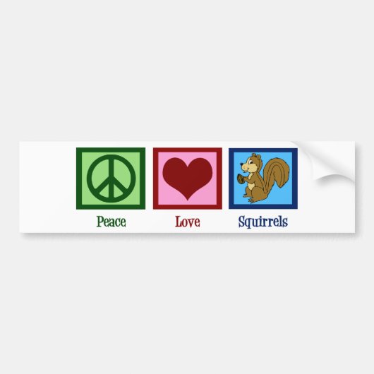 Autocollant De Voiture Écureuil de paix (Devant)