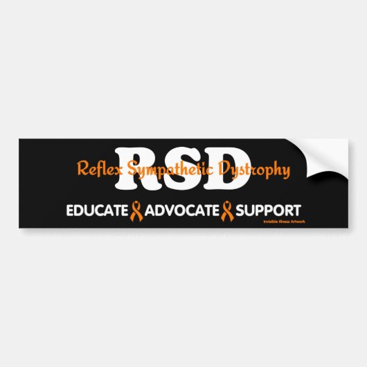 AUTOCOLLANT DE VOITURE ÉDUQUEZ LE SUPPORT DÉFENSEUR...RSD/CRPS (Devant)