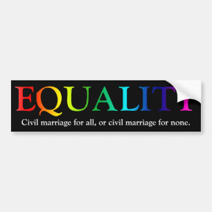 Autocollant De Voiture Égalité dans le mariage civil