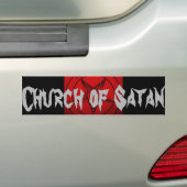 AUTOCOLLANT DE VOITURE ÉGLISE DE SATAN (En voiture)