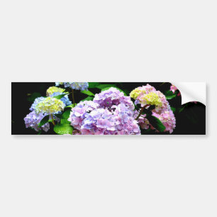 Autocollant De Voiture Elégant jardin rose violet bleu hydrangée fleurie