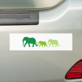 Autocollant De Voiture Eléphant en vert (En voiture)