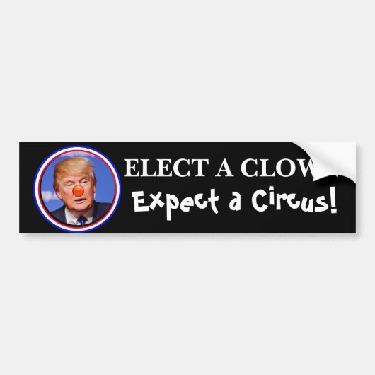 Autocollant De Voiture Élisez un clown, attendez un anti pare-chocs (Devant)