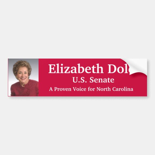 Autocollant De Voiture Elizabeth Dole pour le sénat des États-Unis (Devant)