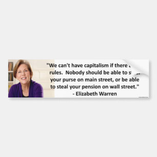 Autocollant De Voiture Elizabeth Warren - capitalisme