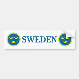 Autocollant De Voiture Emblème de Suédois de couronnes de la Suède trois