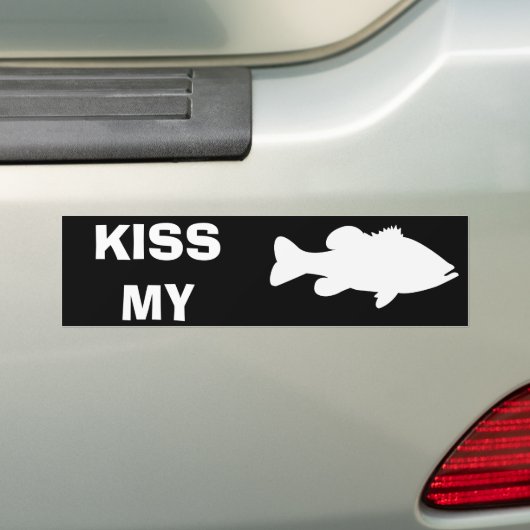 Autocollant De Voiture Embrassez ma perche - pêche au bar drôle (En voiture)