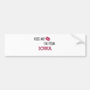 Autocollant De Voiture Embrassez-moi que je suis l'IOWA
