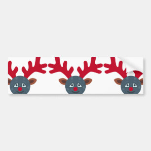 Autocollant De Voiture emoji de lune de rennes de noël