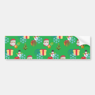 Autocollant De Voiture emoji de Noël vert