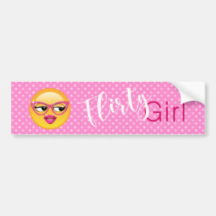 Autocollant De Voiture Emoji Flirty Girl ID227