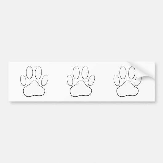 Autocollant De Voiture Empreinte de patte blanc (Devant)