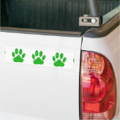 Autocollant De Voiture Empreinte de patte de chien de feuillage vert (Sur camion)