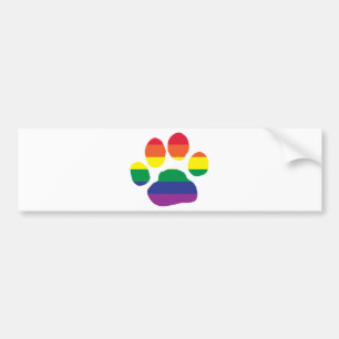 Autocollant De Voiture Empreinte de patte de gay pride