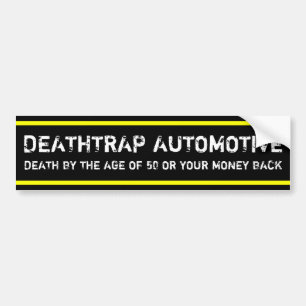 AUTOCOLLANT DE VOITURE ENDROIT DANGEREUX DES VÉHICULES À MOTEUR