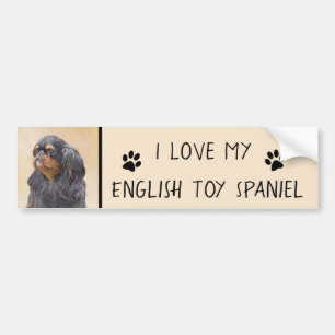 Autocollant De Voiture English Toy Spaniel Peinture Animal Art original