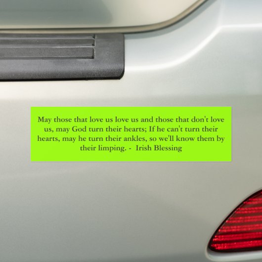 Autocollant De Voiture Énonciation IRLANDAISE hilare sur un BUMPERSTICKER (En voiture)