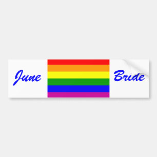 Autocollant De Voiture Enregistrer la date/Mariage/Gay pride Rainbow