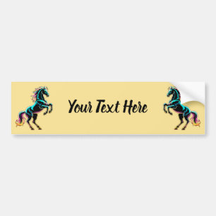 Autocollant De Voiture Enseigne au néon Cheval Style Rétro Glitch