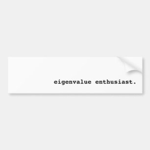 Autocollant De Voiture Enthousiaste De La Valeur Eigenvalue