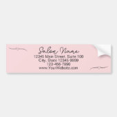 Autocollant De Voiture Entreprise Pale Rose & Noir Nom manuscrit Script (Devant)