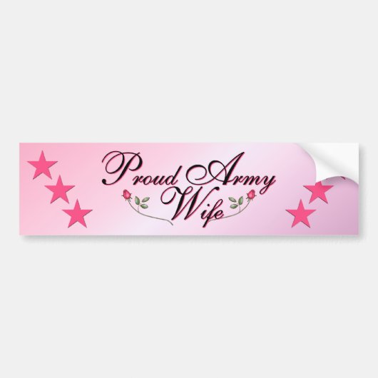 Autocollant De Voiture Épouse rose et fière d'armée (Devant)
