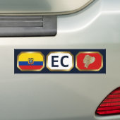 Autocollant De Voiture Equateur Code de la carte du drapeau (En voiture)