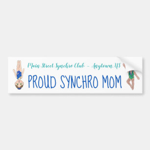 Autocollant De Voiture Équipe de natation synchronisée Fier Synchro Maman