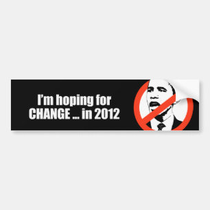 Autocollant De Voiture Espoir le changement en 2012 Bumpersticker