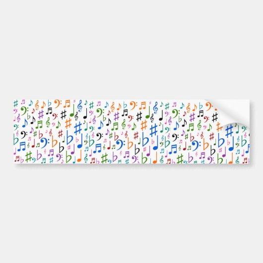 Autocollant De Voiture Essaim des notes musicales et des symboles (Devant)
