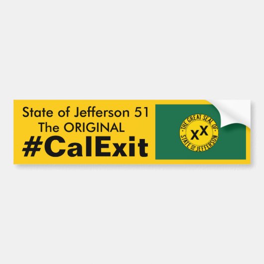 Autocollant De Voiture État de CALEXIT de Jefferson 51 (Devant)