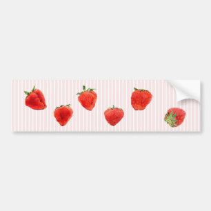 Autocollant De Voiture Étiquette à rayures roses des fraises
