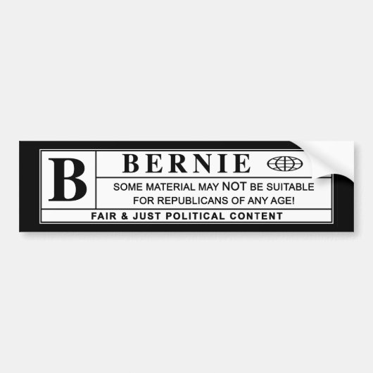 Autocollant De Voiture Étiquette d'avertissement Bernie Sanders (Devant)