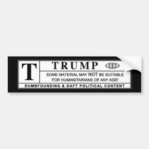 Autocollant De Voiture Étiquette d'avertissement Donald Trump