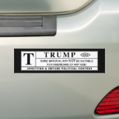 Autocollant De Voiture Étiquette d'avertissement Donald Trump (En voiture)