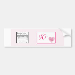 Autocollant De Voiture Étiquette de bouteille d'eau Mariage de coeur rose