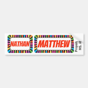 Autocollant De Voiture Étiquette nommée de Nathan et de Matthew avec la