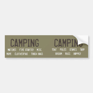Autocollant De Voiture Étiquettes d'organisation de camping personnalisa