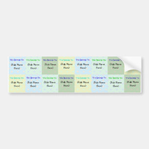 Autocollant De Voiture Étiquettes nommés personnalisés d'enfants ;