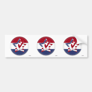 Autocollant De Voiture Étoile avec Drapeau US, Red Check & 50 Etoiles - r