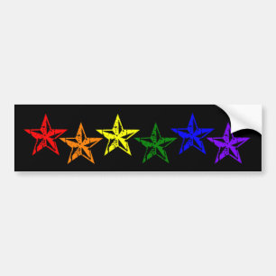 Autocollant De Voiture Étoiles d'arc-en-ciel de gay pride