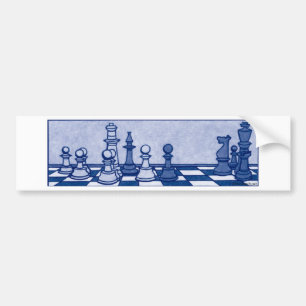 Autocollant De Voiture Étude d'échecs dans le bleu