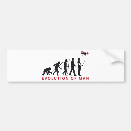 Autocollant De Voiture evolution of man controlling drone (Devant)