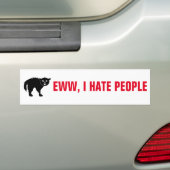 Autocollant De Voiture Ewww, I Hate People bumper sticker (En voiture)