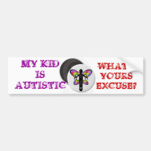 AUTOCOLLANT DE VOITURE EXCUSE D'AUTISME