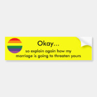 Expliquez le bumpersticker de mariage
