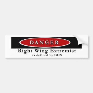 AUTOCOLLANT DE VOITURE EXTRÉMISTE DE DROITE DE DANGER
