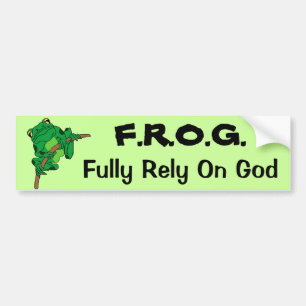 Autocollant De Voiture F.R.O.G. Comptez entièrement sur Dieu #1