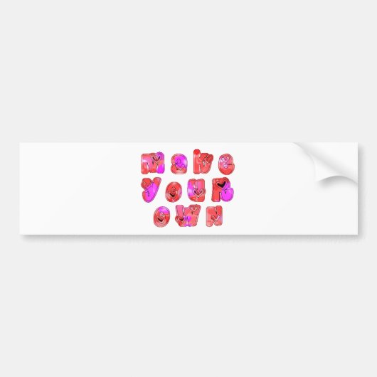 Autocollant De Voiture Faites votre propre coeur Art Design d'impression (Devant)