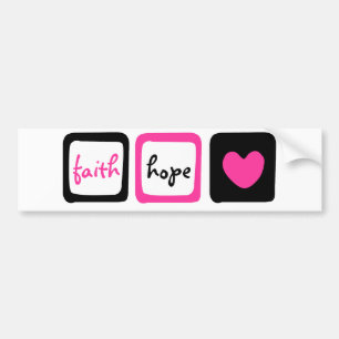 Autocollant De Voiture Faith Hope Love Heart 1 Corinthiens 13:13